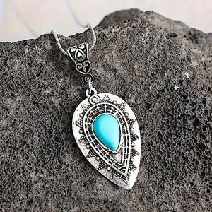 Sterling Silver Turquoise Pendant Necklace
